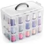 Bins & Things Stackable Storage Container with 30 Adjustable Compartments, Clear, X-Large