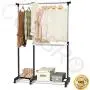 COLIBROX-TM Adjustable Heavy Duty Garment Rack Rolling Clothes Hanger Extendable Rail Rack Bedroom Cloakroom Checkroom Useful Decor Clothes Shoes Organizer Indoor Outdoor Use Laundry Drying Rack