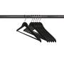 NAHANCO 8217CH Flat Suit Hanger, Chrome Hook, 17", Black (Pack of 100)