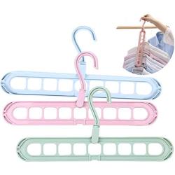 WENMOS Magic Clothes Hanger Organizer, Space Saving Hangers with Multifunction Rotate Anti-Skid, Foldable Hangers for Wardrobe Storage, Cascading Hangers of Sturdy Plastic