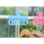 IJIA 3 Pack Clothes Pegs Windproof Laundry Hanger Clips with 7 Holes, Drying Rack Closet Organizer Plastic Clothes Hanging Rack Anti-Wind Clothespin - Random Color