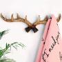 Enerhu Vintage Deer Antlers Wall Hooks Antique Clothes Hanger Rack Coat Hooks for Home
