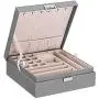 BEWISHOME Jewelry Boxes for Women 35 Compartments Jewelry Organizer - 6 Necklace Hooks, 2 Layers - Jewelry Boxes Display Storage Case Jewelry Holder for Girls Grey SSH71H BEWISHOME Jewelry Boxes for Women 35 Compartments Jewelry Organizer - 6 Necklace Hooks, 2 Layers - Jewelry Boxes Display Storage Case Jewelry Holder for Girls Grey SSH71H