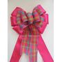 Pink Green blue Plaid Bow Easter Plaid Wreath Bow Pink Spring Tartan Wreath bow Shower Party Decor Pink Plaid Door Hanger Bow Easter Gift Basket Bow