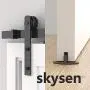 skysen 10FT Sliding Barn Door Hardware Kit Black (I Shape Hanger)