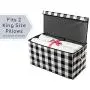 Nest & Be X-Large Premium Toy Storage Chest - Black & White Check, Buffalo Plaid, Durable Sides w/Divider, and Attached, Flip-Top Lid. for Home Organization, Nursery, Kids playroom, Pet Items, Closet