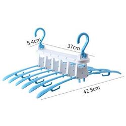 EvaroFly Multipurpose Portable Folding Hanger, Anti-skidding No Trace Storage Clothes Hanger, Save Space -Blue-a 3 Pcs