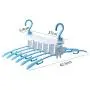 EvaroFly Multipurpose Portable Folding Hanger, Anti-skidding No Trace Storage Clothes Hanger, Save Space -Blue-a 3 Pcs