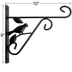 Hanging Plants Bracket 10in Wall Planter Hook Flower Pot Bird Feeder Wind Chime Lanterns Hanger Patio Lawn Garden for Shelf Shelves Fence Screw Mount against Door Arm Hardware