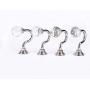 1 Pair(2Pcs) Retro Crystal Wall Window Decorative Curtain Drapery Tieback Hanger Holdbacks Clip Ring Rod Wall Bracket Hook Hanger Holder for Curtain Clothes Hat Coat Shoulder Bag Towel(Silver)