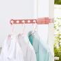 TOPFEEL Creative Portable Clothes Drying Rack Travel Indoor Storage Hook Hanger Non-Slip Balcony Window Frame Door Clothes Hanger with 5 Holes (Multi-Color)