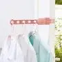 TOPFEEL Creative Portable Clothes Drying Rack Travel Indoor Storage Hook Hanger Non-Slip Balcony Window Frame Door Clothes Hanger with 5 Holes (Multi-Color)