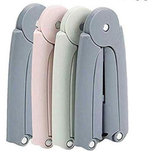 CP-nine 4 Pcs Mini Folding Travel Clothes Hangers Foldable Plastic Adjustable Portable for Suitcase Adult Children Clothes Rack