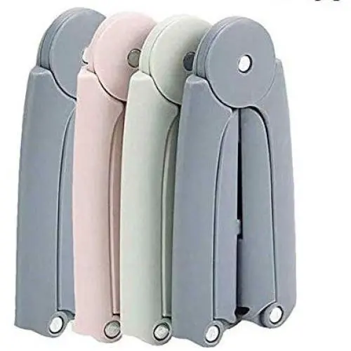 CP-nine 4 Pcs Mini Folding Travel Clothes Hangers Foldable Plastic Adjustable Portable for Suitcase Adult Children Clothes Rack