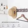 WEBI Coat Rack Wall Mounted,Wall Hanger Bamboo Coat Hanger Wall Mount,Hook Rack Rail,5 Hooks for Hanging Coats,Clothes,Hats,Jacket,Towel,Chromed
