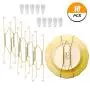 AhlsenL 10 Pack Stainless Steel Plate Hangers for Walls Compatible Decorative Plates Hooks Dish Diaplay Holder 8 Inch with 10 PCS Wall Hooks