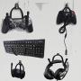 Flexible Adjustable W Rack, Multifunction Wall Mount Display Stand, Multipurpose Holder Hooks, Universal Organizer Storage Clips, Wall Hanger for Skateboard, VR Headset, Sword, Hat, Helmet, Coat, etc
