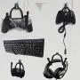 Flexible Adjustable W Rack, Multifunction Wall Mount Display Stand, Multipurpose Holder Hooks, Universal Organizer Storage Clips, Wall Hanger for Skateboard, VR Headset, Sword, Hat, Helmet, Coat, etc