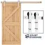 SMARTSTANDARD 6.6ft Nickel Brushed Heavy Duty Sliding Barn Door Hardware Kit, Single Rail, Silver, Super Smoothly and Quietly, Simple and Easy to Install, Fit 36"-40" Wide DoorPanel (I Shape Hanger) SMARTSTANDARD 6.6ft Nickel Brushed Heavy Duty Sliding Barn Door Hardware Kit, Single Rail, Silver, Super Smoothly and Quietly, Simple and Easy to Install, Fit 36"-40" Wide DoorPanel (I Shape Hanger)