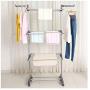 Bigzzia Clothes Drying Rack, 3-Tier Collapsible, Rolling, Stainless Laundry Dryer Hanger with Casters for Indoor (Gray) Bigzzia Clothes Drying Rack, 3-Tier Collapsible, Rolling, Stainless Laundry Dryer Hanger with Casters for Indoor (Gray)