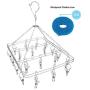 Rose Auroma Stainless Steel Clothes Drying Rack Sock Hanger with 20 Overstriking Wire Clothespins, Drying Hanger for Drying Clothing Towels/Diapers/Underwear/Bars