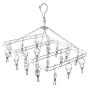 KIPB Stainless Steel Clothes Hangers Double Lines Square Laundry Hanger Clothes Drying Hanger with Clips