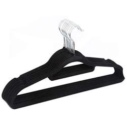 KYCPTNFJ Pack of 10 Non-Slip Thin 360 Degree Swivel Flocked Adult Clothes Hangers with Tie Bar