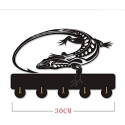 GFDEA Coat Racks Coat Hooks Lizard Unique Design Wooden Hanger Creative Gift Clothes Hat Key Hook/Coat Rack/Wall Hook Home Decoration Wall Stickers Kitchen Bathroom Towel Hook,Black Over Door Hooks