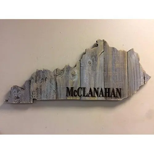 Kentucky State Shape 22 3/4" x 10 1/4" Rustic Wood Sign Hanger with options to Personalize Kentucky State Shape 22 3/4" x 10 1/4" Rustic Wood Sign Hanger with options to Personalize