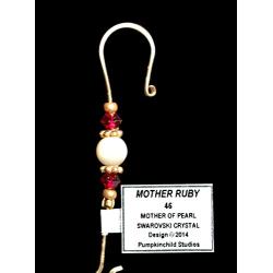 Handmade Jeweled Ornament Hanger- MOTHER RUBY