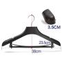 CHAONAO Black Suit Hangers Plastic Non-Slip Wide Shoulder Clothes Hanger for Coats, Jacket, Pants, and Dress Clothes,D,20pcs