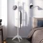 Vlush Rubber Wood Coat Rack Free Standing, 11 Hooks Hallway/Entryway Coat Hat Tree Coat Hanger for Clothes, Suits, Accessories, White