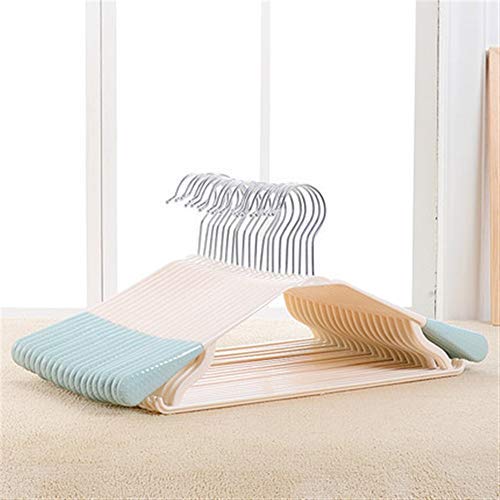 JF Hanger no Trace Wide Shoulder Plastic Hanger Clothes Trousers Rack Non-Slip Drying Rack Plastic (Color : Blue)