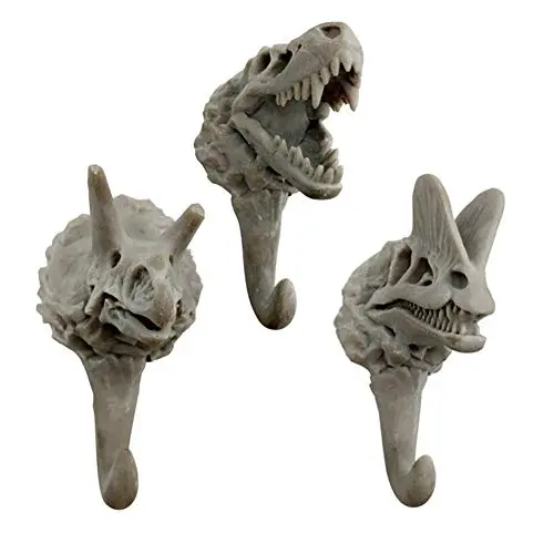 PANDA SUPERSTORE 3pcs Lifelike Dinosaur Fossils Skeleton Resin Wall Hooks Kids Room Decor Hooks for Key Coat Hanger PANDA SUPERSTORE 3pcs Lifelike Dinosaur Fossils Skeleton Resin Wall Hooks Kids Room Decor Hooks for Key Coat Hanger