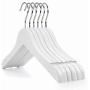 HANGERWORLD 12 White Wooden 11.8inch Kids Coat Clothes Garment Top Clip Hangers Closet Set Baby Toddler