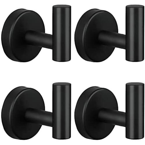 4 Pack Bathroom Towel Hooks SUS304 Stainless Steel Heavy Duty Wall Mounted on Door Cabinet Closet Robe Towel Coat Clothes Hooks for Kitchen Bathroom Garage Hotel Pool