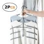 In kds Space Saver Hangers Wardrobe Clothes Closet Stainless Steel Magic Storage Organizer Random Clour 2pcs