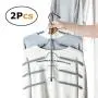 In kds Space Saver Hangers Wardrobe Clothes Closet Stainless Steel Magic Storage Organizer Random Clour 2pcs