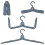 YorangeLand Portable Travel Hangers Mini Travel Accessories Clothes Folding Hanger Durable Compact Coat Drying Rack PP Plastic Outdoor Windproof Suit Hanger- Pack of 6 (Blue Green Pink)