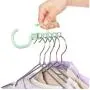 10pcs Random Color Plastic 5 Circle Multilayer Windproof Clothes Hanger Organizer Fixed Holder Storage Racks Buckle Hanger Anti-Slip Home