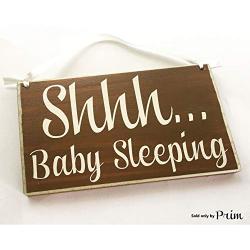 SHHH BABY SLEEPING (Choose Color) 8" by 6" Rustic Shabby Chic Nursery Please Do Not Disturb Sign Custom Wall Door Hanger