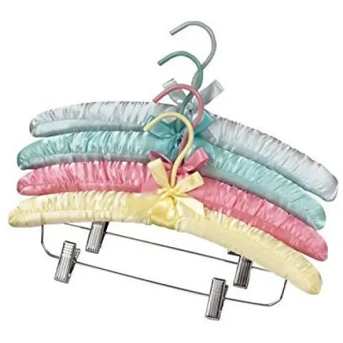 Satin Padded Hanger with Clips - Set of 4