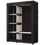 UDEAR Portable Clothes Closet Wardrobe Storage Organizer with Shelves and Side Pockets Black UDEAR Portable Clothes Closet Wardrobe Storage Organizer with Shelves and Side Pockets Black