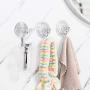 Suction Cup Hooks for Bathroom Razor Holder for Shower Bathroom Window Glass Loofah (3 Pack)