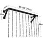 FKDEDN Coat Rack Wall Mounted Garment Rack with Chain Hook Pipe Clothes Rack Hanger Storage for Clothing Display (Size : 100x26x22cm)