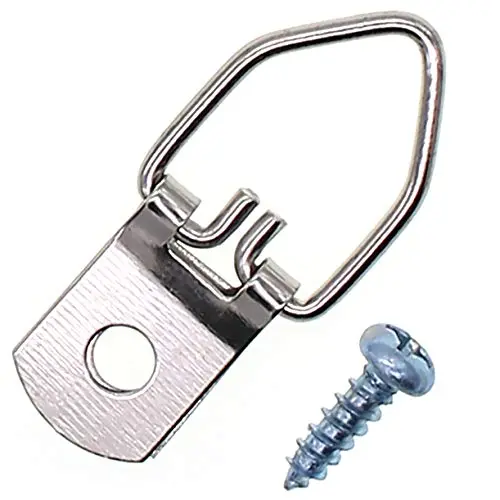 Jetovo 120 Pcs Small D Ring Picture Hangers Frame Hanging Hangers Single Hole with Screws for Picture Painting Frame Cross-Stitch - Silver