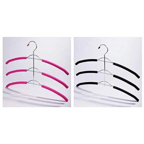 5pcs Random Color Organize Closet, Non Slip 3 Layers Strong Metal Hanger for Clothes Coats