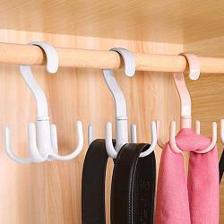 Leyeet 360-degree Rotation Hanging Hook Storage Hanger Home Use for Clothes Bag Hat Scarf (Color : Grey)