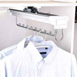 White Pull Out Clothes Hanger Rail/Clothing Damped Sliding Rail/Extendable Organizer Rack for Depth 14inch,18inch Wardrobe (Size : 121235.8cm)