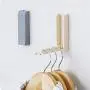 shlutesoy Folding Door Back Space Saving Clothes Hanger Rack Bathroom Bedroom Wall Hook - Beige shlutesoy Folding Door Back Space Saving Clothes Hanger Rack Bathroom Bedroom Wall Hook - Beige